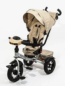 Детский трёхколесный велосипед трансформер Kids Trike Lux Comfort бежевый 6088