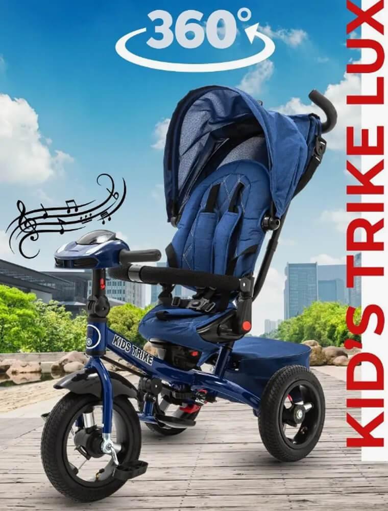 Детский трёхколесный велосипед трансформер Kids Trike Lux Comfort синий 6088 - фото 1 - id-p224361166