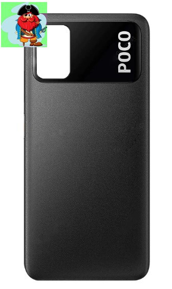 Задняя крышка для Xiaomi POCO M3, цвет: чёрный - фото 1 - id-p174234210