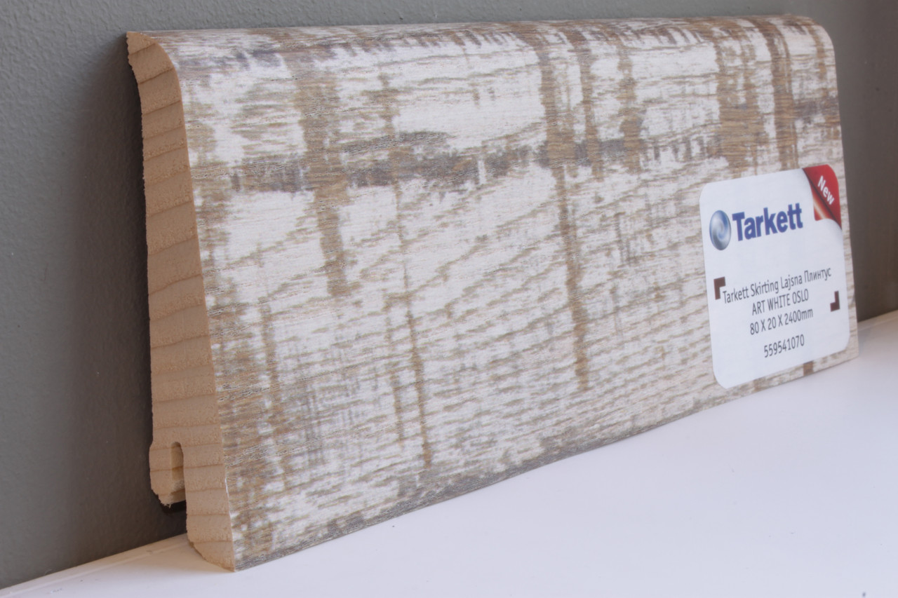 Плинтус деревянный шпонированный Tarkett 80x20x2400ART WHITE OSLO / БЕЛЫЙ ОСЛО