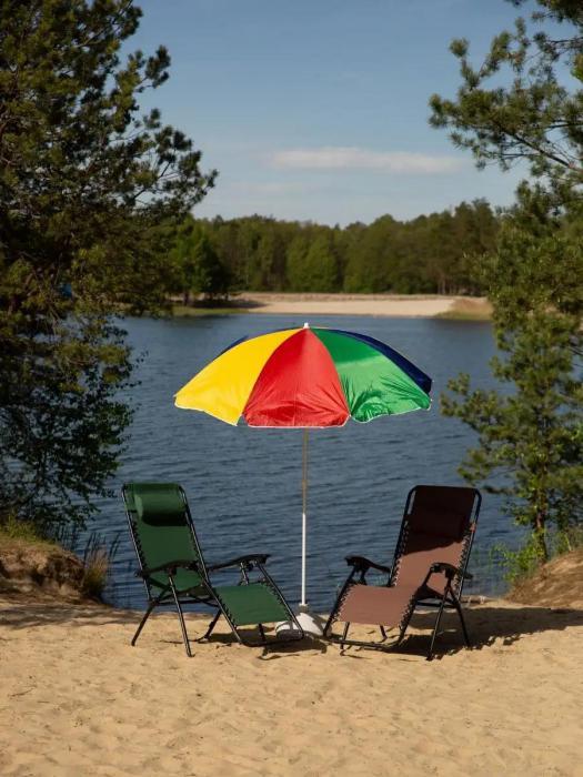 Зонт пляжный садовый с наклоном большой зонтик от солнца для пляжа бассейна дачный солнцезащитный складной - фото 6 - id-p224290284