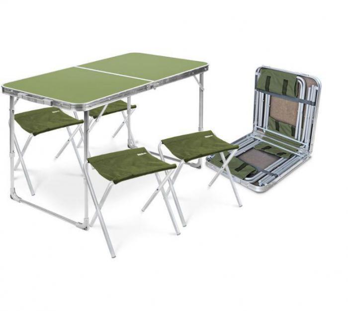 Стол для пикника складной со стульями туристический кемпинговый набор раскладной комплект в чемодане NIKA