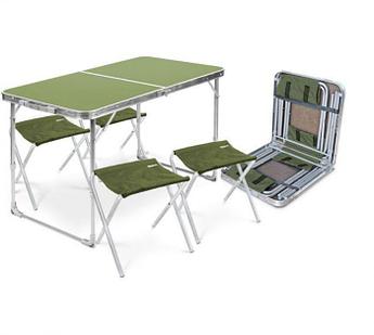 Стол для пикника складной со стульями туристический кемпинговый набор раскладной комплект в чемодане NIKA
