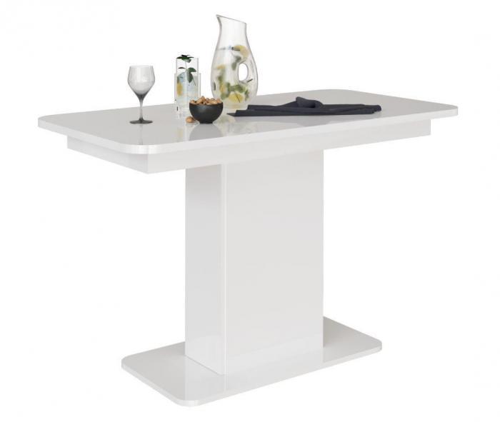 Стол кухонный обеденный деревянный прямоугольный MP31 Белый на одной опоре на кухню - фото 1 - id-p224311022
