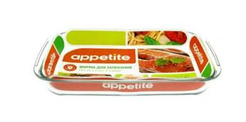 Стеклянная форма для запекания в духовке APPETITE PL5 прямоугольная 2,2л из жаропрочного стекла