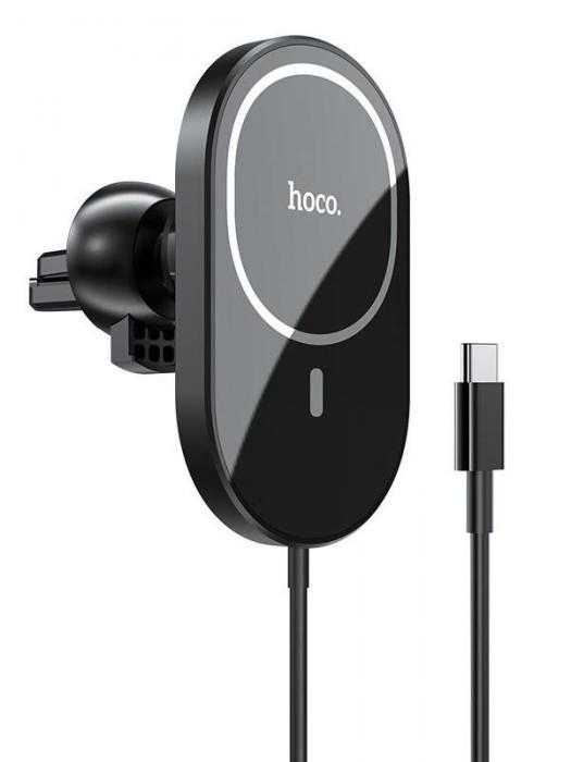 Автомобильный держатель для телефона iPhone в авто машину автомобиль Hoco CA90 с беспроводной зарядкой