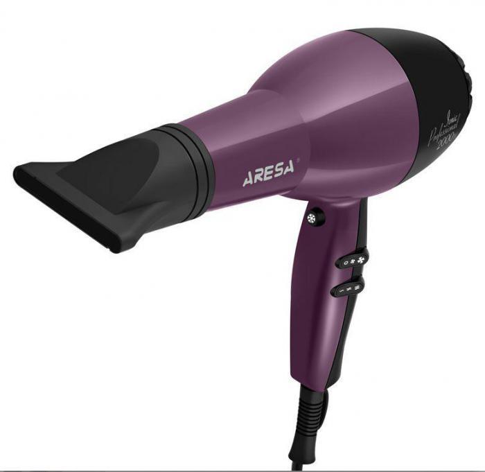 Профессиональный фен для укладки сушки волос с ионизацией ARESA AR-3219 холодный воздух с насадками