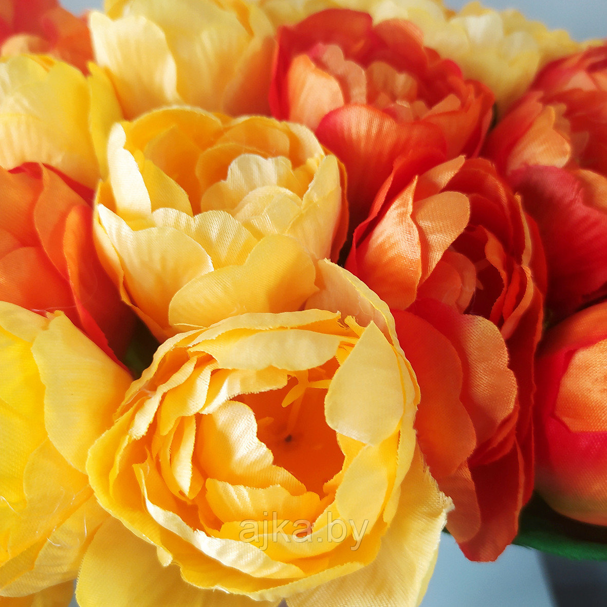 Букет искусственный Тюльпаны махровые 24 шт., оранжевый - фото 4 - id-p224371176