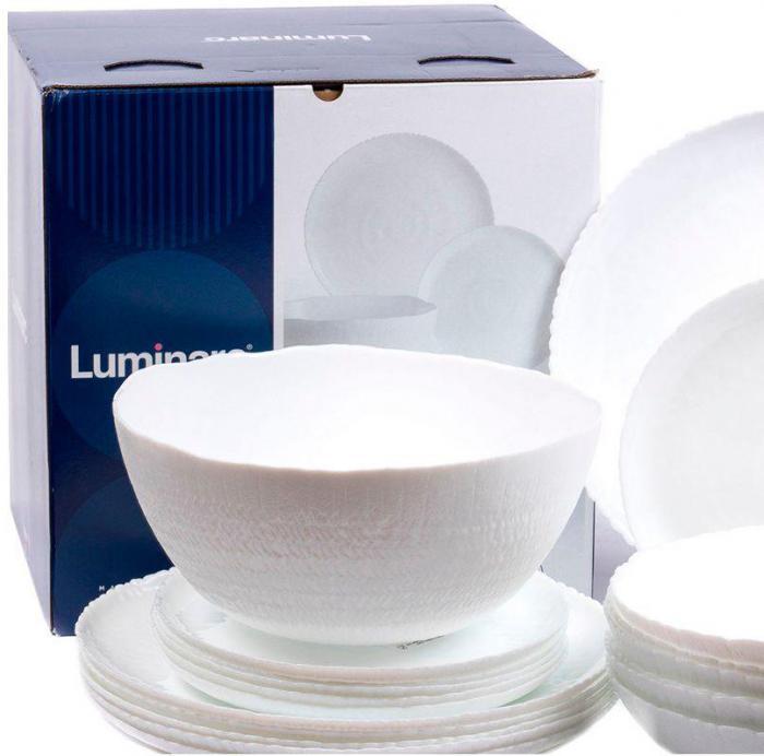 Сервиз столовый стеклянный набор суповых десертных обеденных тарелок для супа посуда Luminarc на 6 персон - фото 1 - id-p224310331