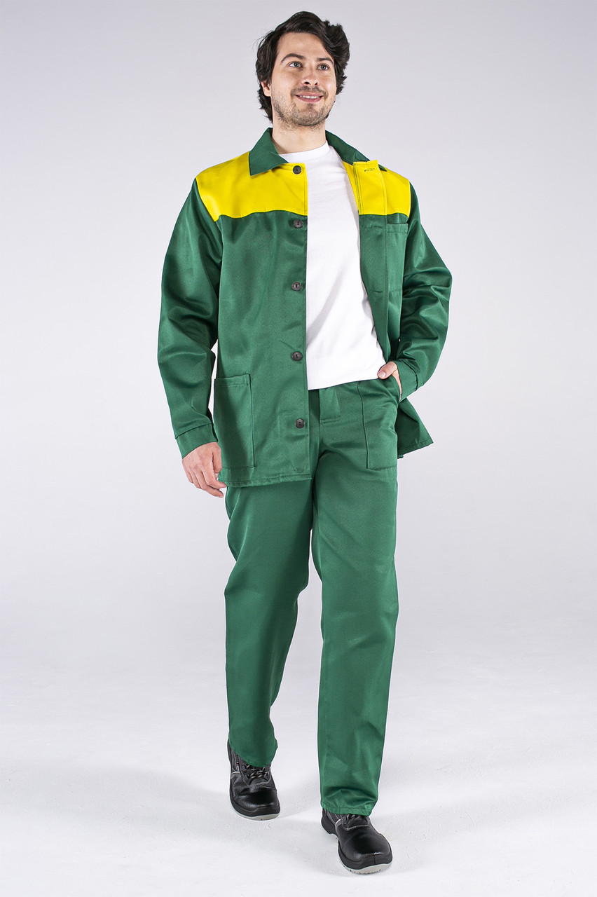 Костюм Стандарт (тк.Смесовая,210) брюки, зеленый/желтый - фото 1 - id-p224373447