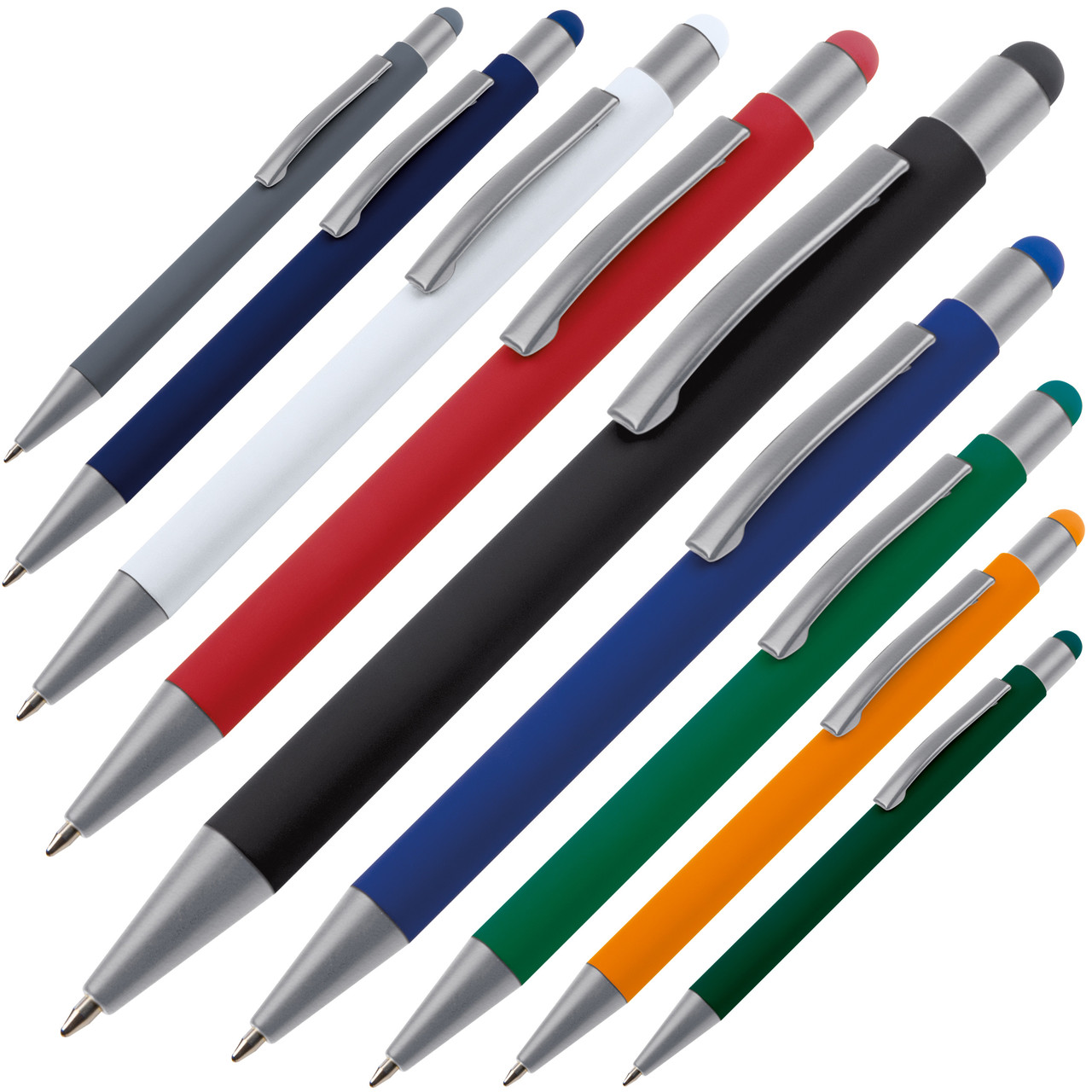 Оптом Ручка шариковая металлическая со стилусом SALT LAKE софт тач - фото 1 - id-p224373778