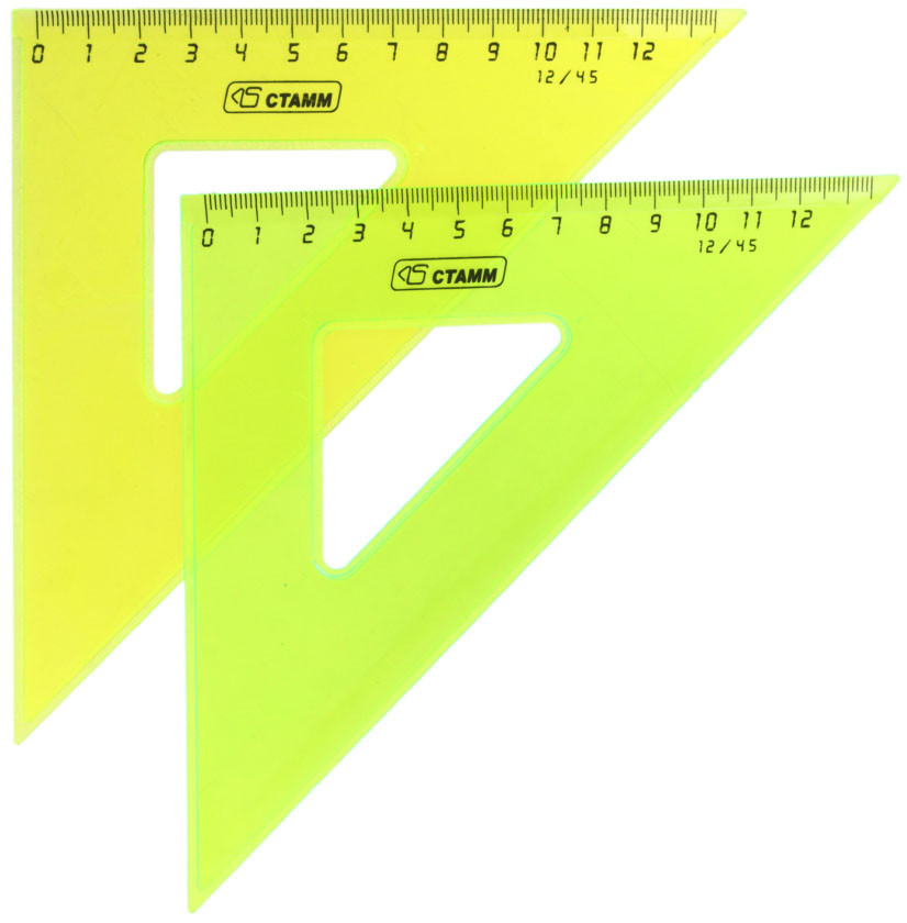 Треугольник пластиковый «Стамм» 12 см, 45°, Neon Crystal, ассорти - фото 2 - id-p224374653