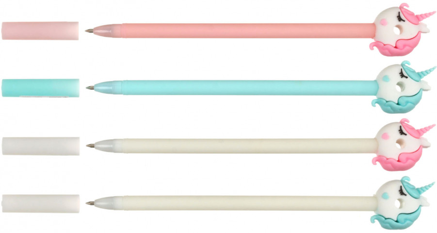 Ручка шариковая Meshu с топпером Sweetheart Unicorn, корпус ассорти, стержень синий - фото 1 - id-p224374771