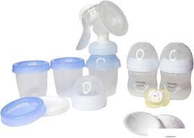 Ручной молокоотсос Philips Avent Natural Motion с бутылочкой для кормления SCD213/03