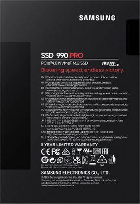 SSD накопитель Samsung 990 Pro MZ-V9P4T0СW 4ТБ, M.2 2280, PCIe 4.0 x4, NVMe, M.2 - фото 6 - id-p224143708