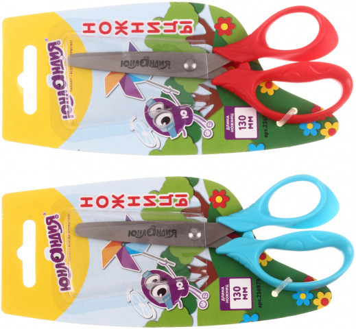 Ножницы канцелярские детские «Юнландия» 130 мм, цвет ручек - ассорти, «Ветерок» - фото 1 - id-p224374817