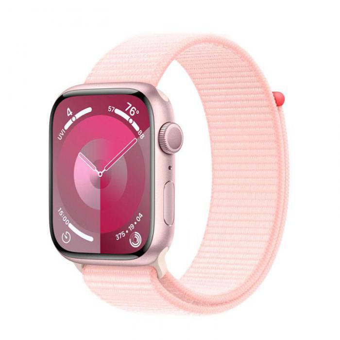 APPLE Watch Series 9 GPS 45mm Pink Aluminium Case with Light Pink Sport Loop MR9J3 - фото 1 - id-p224144206