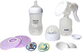 Ручной молокоотсос Philips Avent Natural Comfort с бутылочкой для кормления SCD255/05