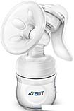 Ручной молокоотсос Philips Avent Natural Comfort с бутылочкой для кормления SCD255/05, фото 3