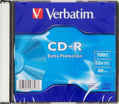 Оптический диск CD-R VERBATIM 700Мб 52x, 200шт., slim case [43347] - фото 2 - id-p223387453