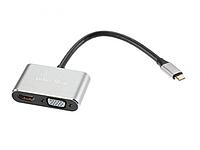 Telecom USB-Type-C - HDMI / USB3.0 / PD / VGA Alum Grey TUC055