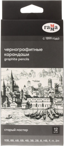 Набор карандашей чернографитных «Старый мастер» 12 шт. - фото 1 - id-p224374853