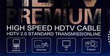 Кабель аудио-видео PREMIER 11239, HDMI (m) - HDMI (m) , ver 2.0, 20м, GOLD, черный, фото 5