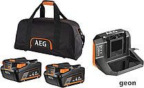 Аккумулятор с зарядным устройством AEG Powertools SETLL1840SLK1 4935479809 (2x18В/4 Ah + 18В, сумка)