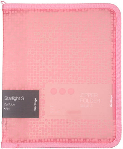 Папка пластиковая на молнии Berlingo Starlight S А5+ толщина пластика 0,6 мм, розовая с рисунком - фото 2 - id-p224374949