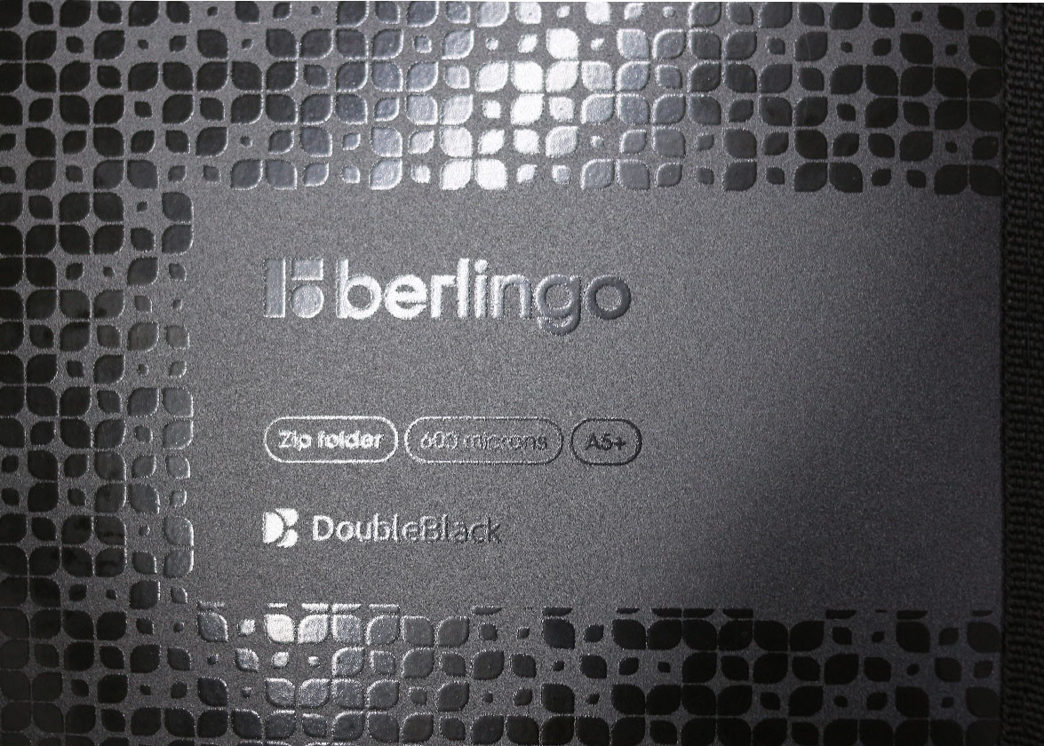 Папка пластиковая на молнии Berlingo DoubeBlack А5+ толщина пластика 0,6 мм, черная - фото 2 - id-p224374961
