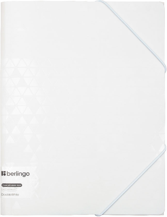 Папка пластиковая на резинке Berlingo DoubleWhite толщина пластика 0,6 мм, белая - фото 4 - id-p224374962
