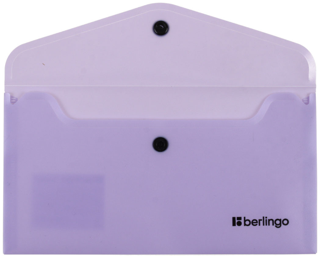 Папка-конверт пластиковая на кнопке Berlingo Instinct С6 (А6) толщина пластика 0,20 мм, лавандовая - фото 1 - id-p224374967