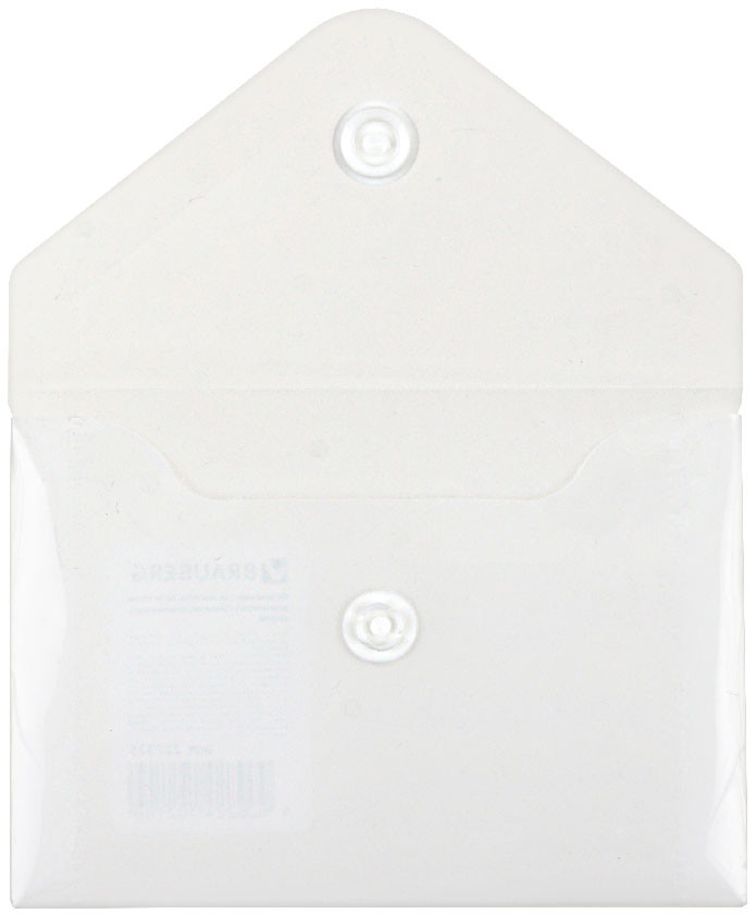 Папка-конверт пластиковая на кнопке Brauberg Small-Size А7 толщина пластика 0,18 мм, матовая прозрачная - фото 1 - id-p224374974