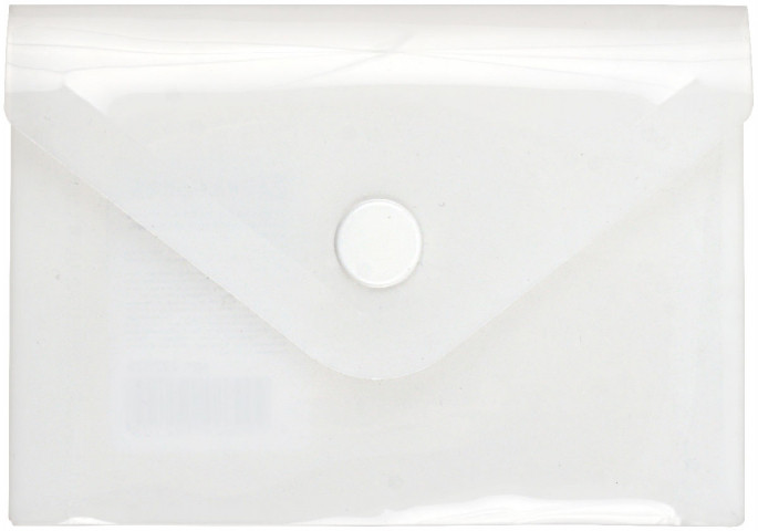 Папка-конверт пластиковая на кнопке Brauberg Small-Size А7 толщина пластика 0,18 мм, матовая прозрачная - фото 2 - id-p224374974