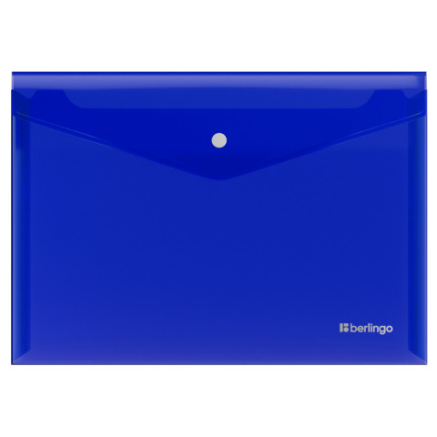 Папка-конверт пластиковая на кнопке Berlingo No Secret А3 толщина пластика 0,20 мм, синяя - фото 1 - id-p224374995