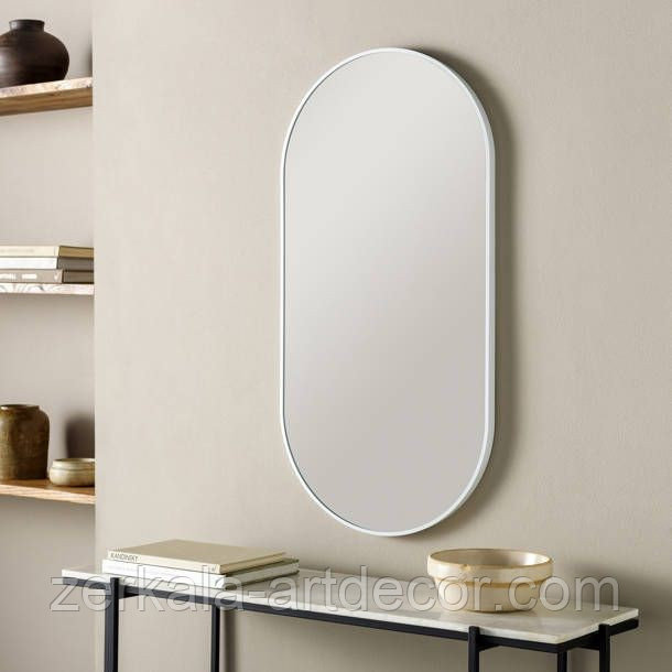 Зеркало овальное(капсульное) "Berta" с парящей подсветкой 300, 600, Белый - фото 1 - id-p224377887