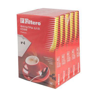 Фильтры для кофе Filtero Premium №4, для кофеварок, бумажные, 1х4, 200 шт, белый [4/200] - фото 1 - id-p224101331