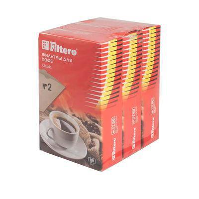 Фильтры для кофе FILTERO №2, для кофеварок, бумажные, 1x2, 240 шт, коричневый [2/240] - фото 1 - id-p224101333