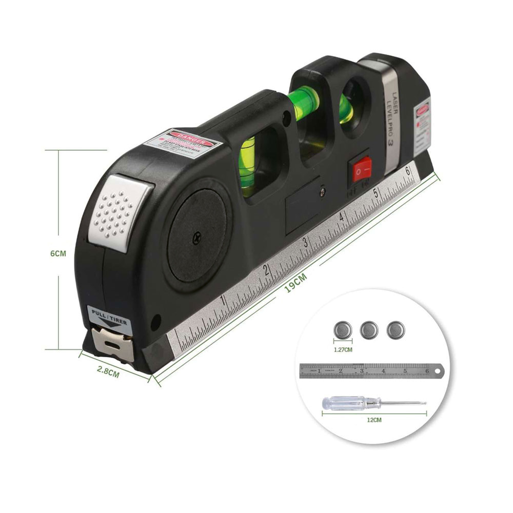 Лазерный уровень Кёльн с рулеткой 2,5 м, черный - фото 4 - id-p224386306