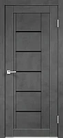 Дверное полотно Экошпон NEXT 3 700х2000 цвет Муар темно-серый стекло Лакобель черное