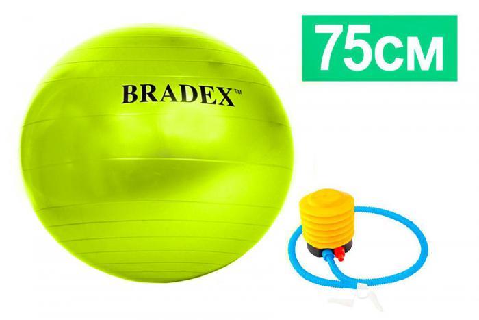 Мяч для фитнеса «ФИТБОЛ-75» Bradex SF 0721 с насосом, салатовый (Fitness Ball 75 сm with pump. Pantone number - фото 1 - id-p224272040