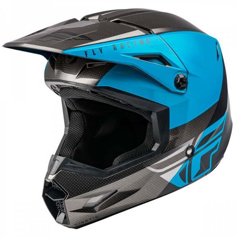 Шлем кроссовый FLY RACING KINETIC Straight Edge синий/серый L - фото 1 - id-p224388558