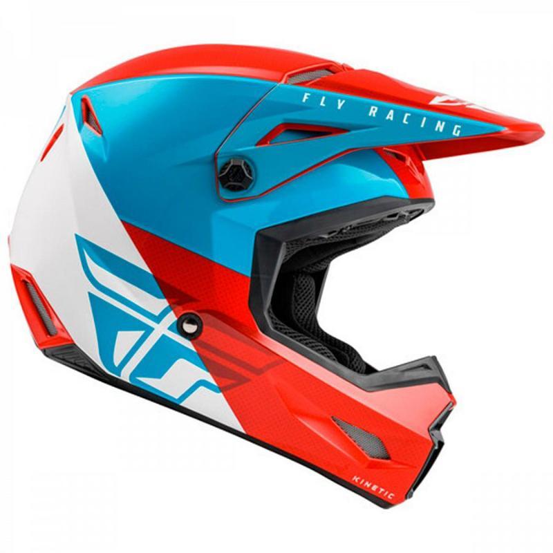 Шлем кроссовый FLY RACING KINETIC Straight Edge синий/серый L - фото 2 - id-p224388558