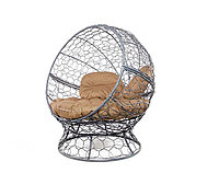 Кресло садовое M-Group Апельсин 11520301 серый ротанг бежевая подушка