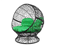 Кресло садовое M-Group Апельсин 11520404 черный ротанг зеленая подушка