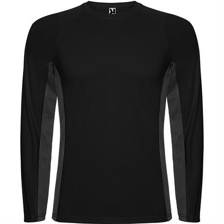 Спортивная футболка SHANGHAI L/S мужская, ЧЕРНЫЙ/ТЕМНЫЙ ГРАФИТ 2XL - фото 1 - id-p224382491