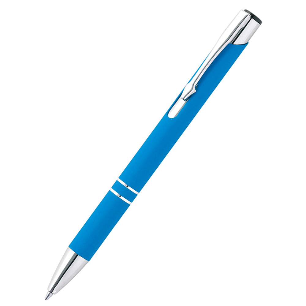 Ручка металлическая Molly софт-тач, голубая - фото 1 - id-p224385631