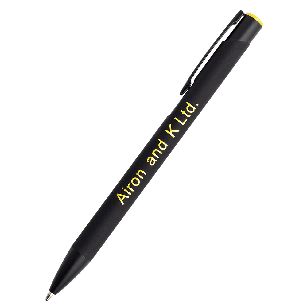 Ручка металлическая Саншайн софт-тач (цветная гравировка), желтый - фото 2 - id-p224379612