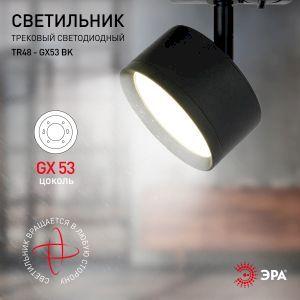 OEM Трековый светильник однофазный ЭРА TR48 - GX53 BK под лампу GX53 матовый черный - фото 9 - id-p224389399