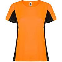 Спортивная футболка SHANGHAI WOMAN женская, ФЛУОРЕСЦЕНТНЫЙ ОРАНЖЕВЫЙ/ЧЕРНЫЙ 2XL
